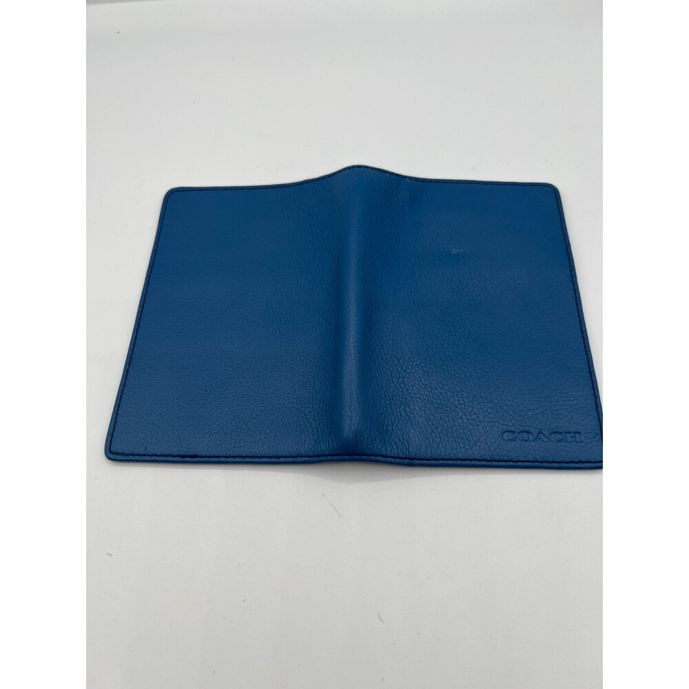 Coach Blue Leather Passport Wallet Holder Travel Case Card Organizer - Picture 5 of 8